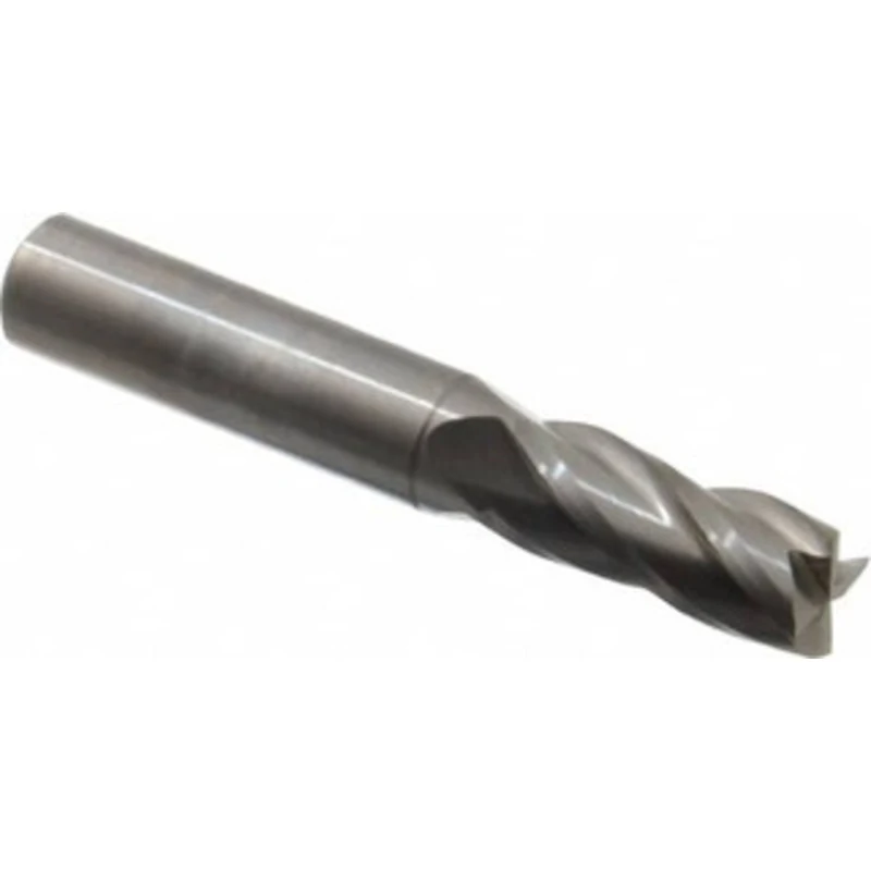 OSG 27/64, 1 LOC, 7/16 Shank Diam, 2-3/4 OAL, 4 Flute, Solid Carbide Square End Mill Single End, Uncoated, Spiral Flu...